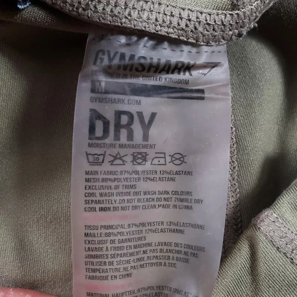 Gymshark Dry Leggings Womens Medium Olive Green‎ Perforated Fitness Training EUC